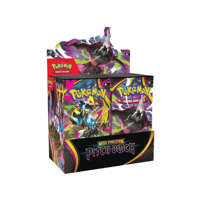 pokemon mega evolutions pitch black booster box (1) pokemon mega evolutions pitch black booster box (1)